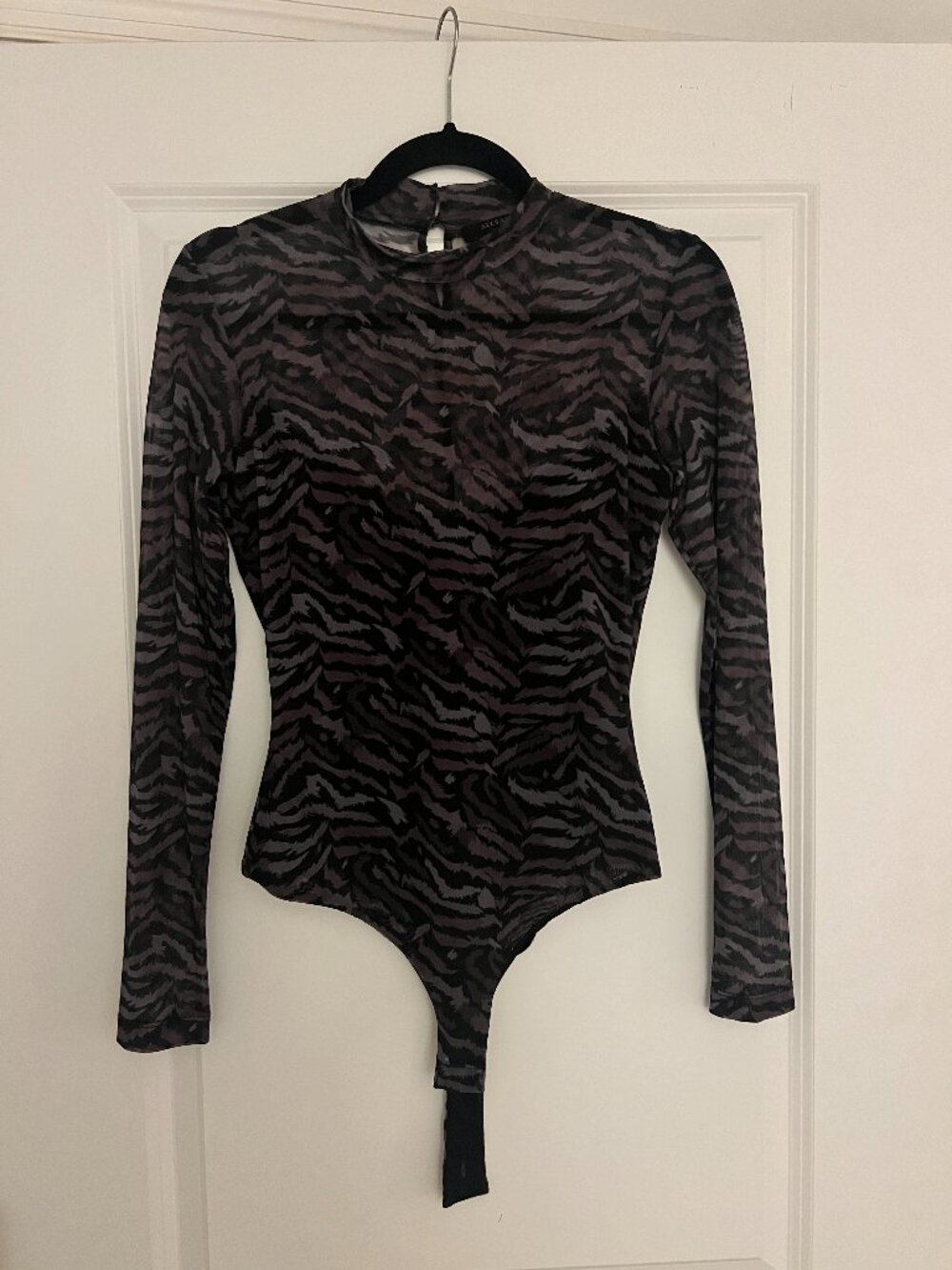 AllSaints Tiger Print Mesh Bodysuit – Size M